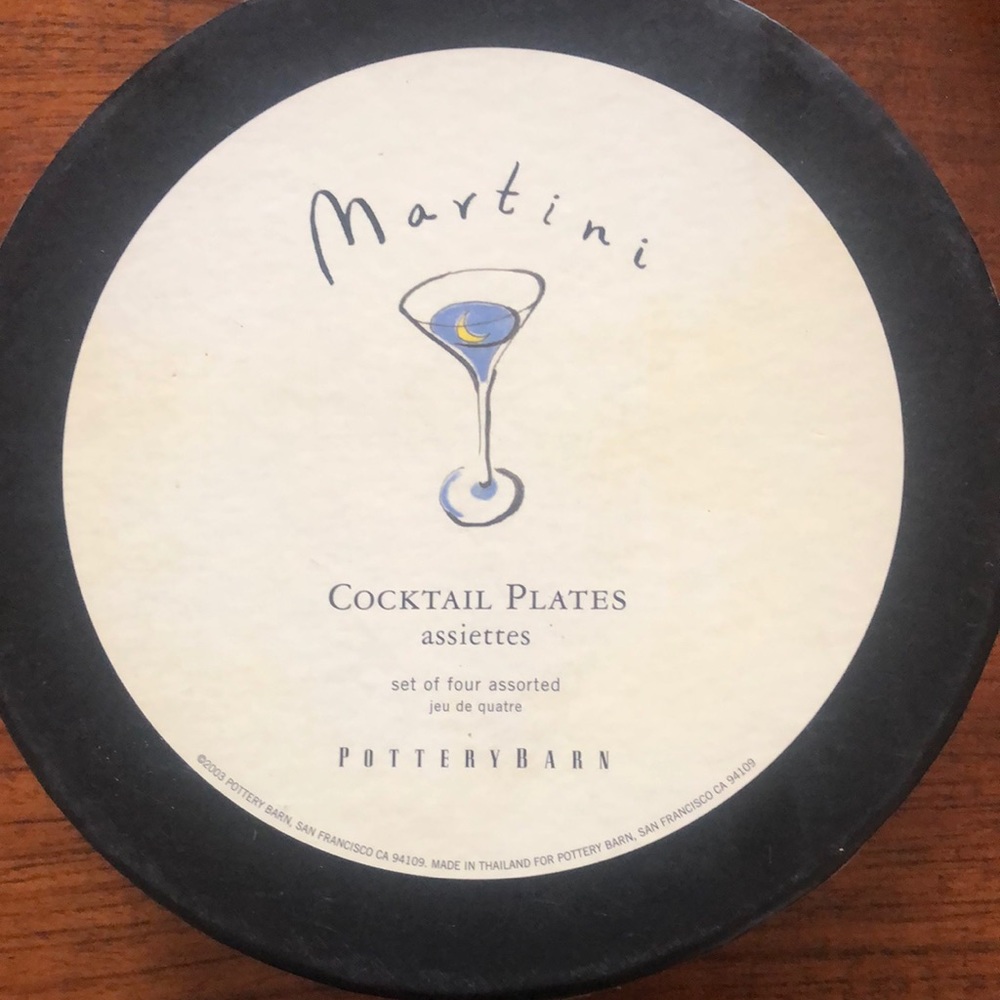 Pottery Barn Martini Cocktail Plates